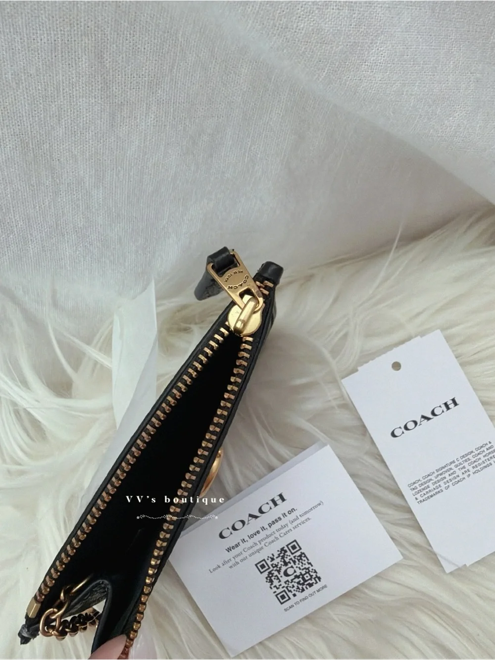 NWT Coach Essential Mini Id Card Case Card Holder Pebble Leather Black CR550